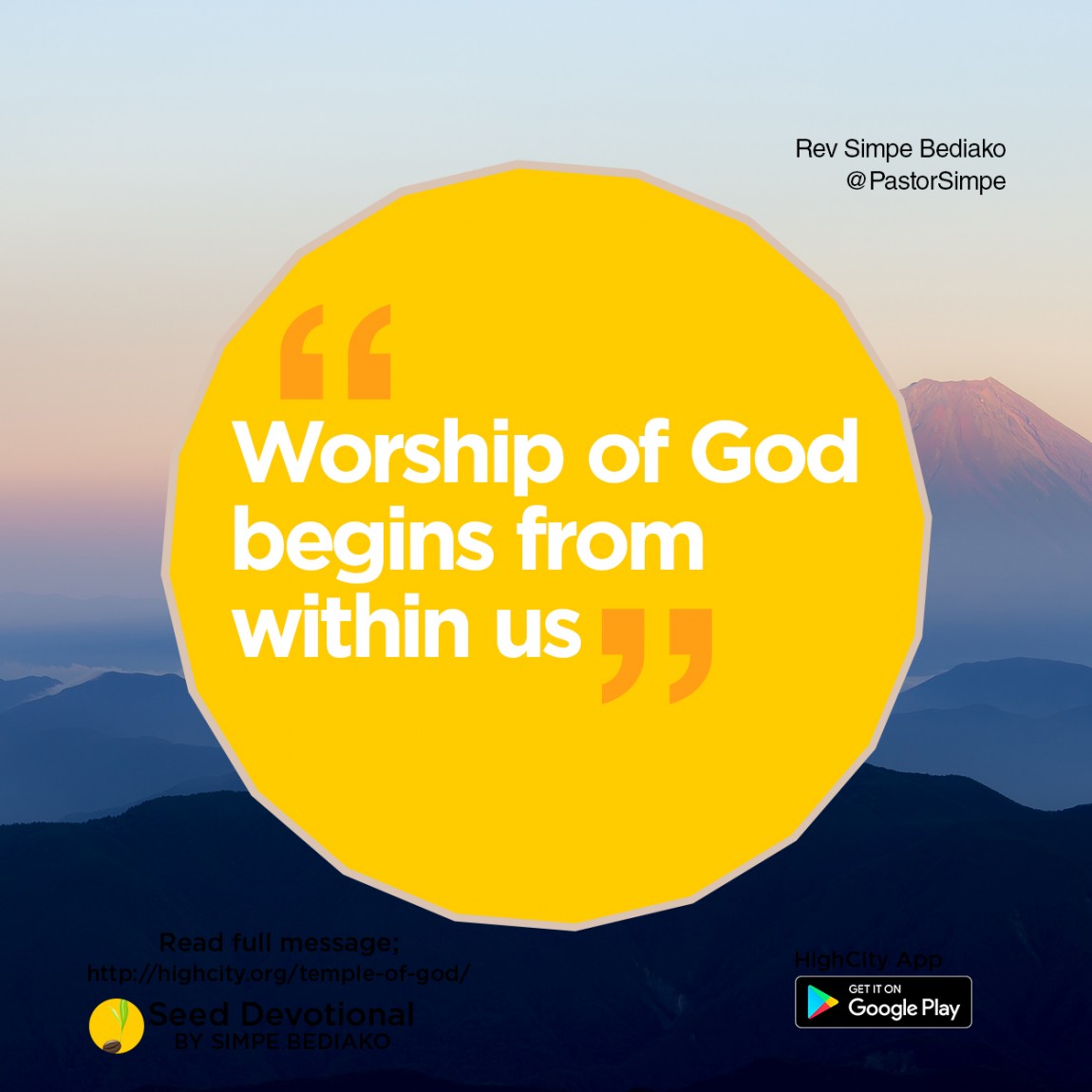You are the Temple of God – Seed for Today You are the Temple of God