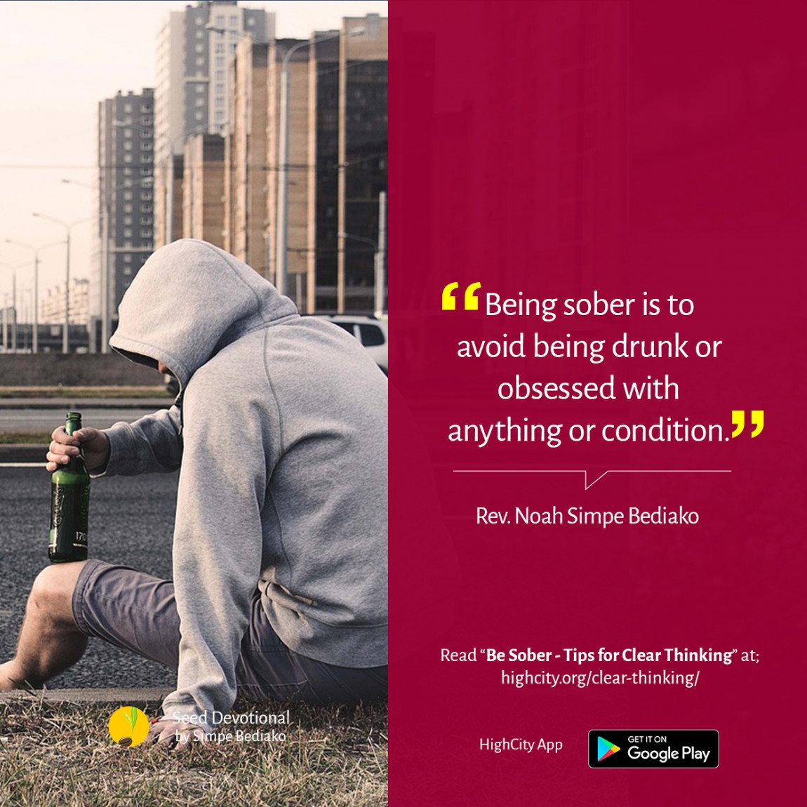 Be Sober - Tips for Clear Thinking – Seed for Today Be Sober - Tips for Clear Thinking