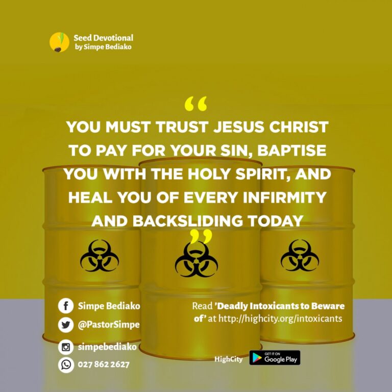 Deadly Intoxicants to Beware of - Seed for Today Daily Devotional