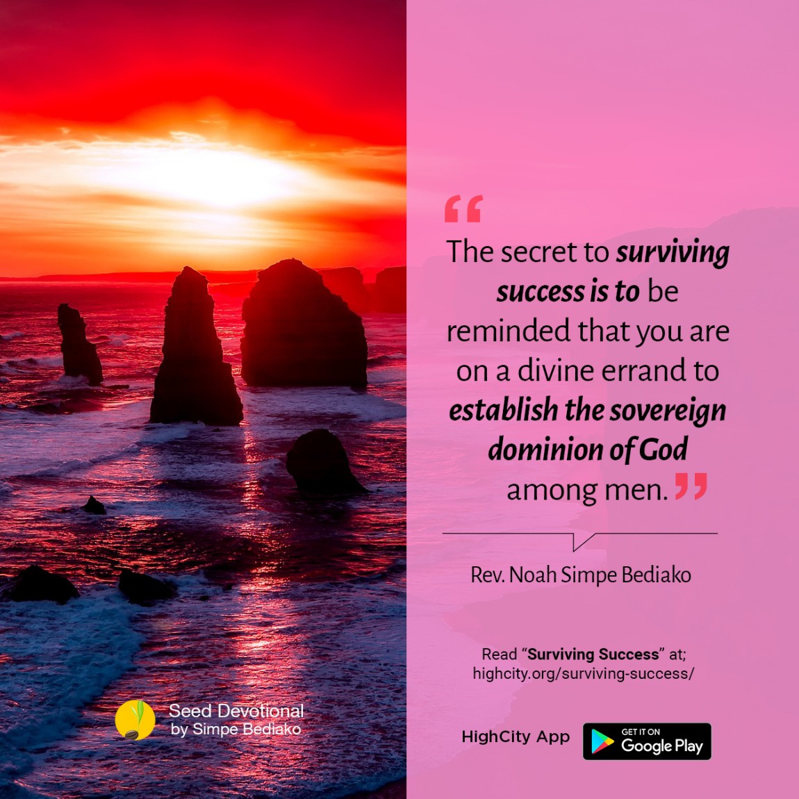 Surviving Success – Seed for Today Surviving Success